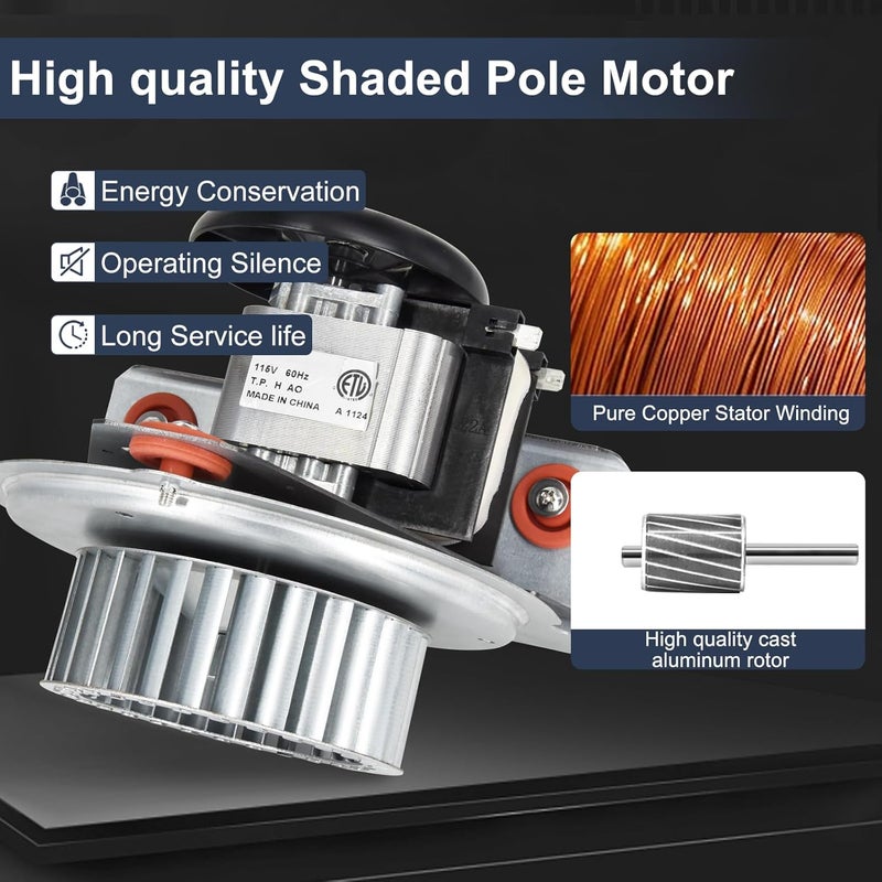 Criditpid HC21ZE117-B HC21ZE117 Furnace Draft Inducer Blower Motor Kit for JAKEL INC J238-150-1571 Draft Inducer Motor, Inducer Motor Kit Includes Blower Wheel and Mounting Bracket. - Image 4